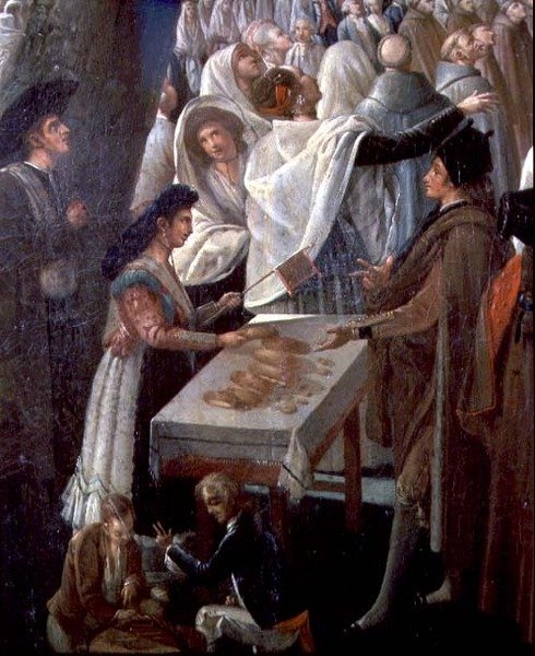 The Ascent of a Hot-Air Balloon in Madrid (detail) by Antonio Carnicero