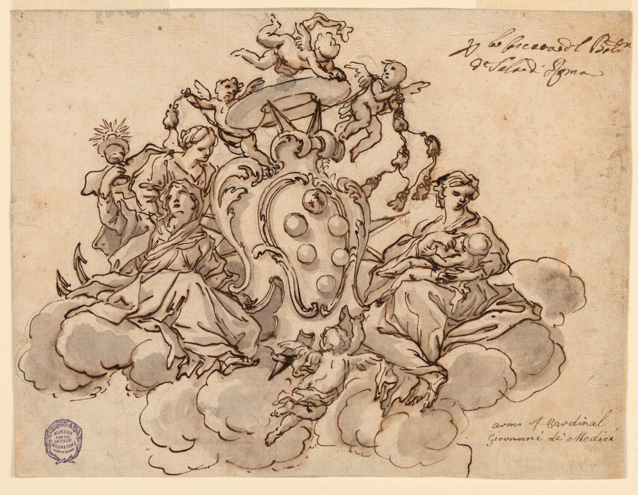 Design for a Ceiling with the Coat of Arms of Cardinal Francesco Maria de