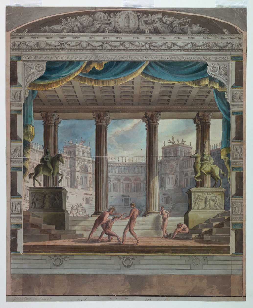 Theater Curtain: View of a Classical Amphitheater, Marsigli-Rossi ...