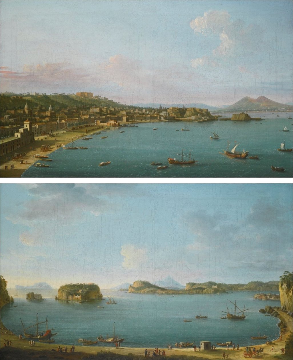 Naples from the West and The Gulf of Pozzuoli by Antonio Joli by Antonio Joli