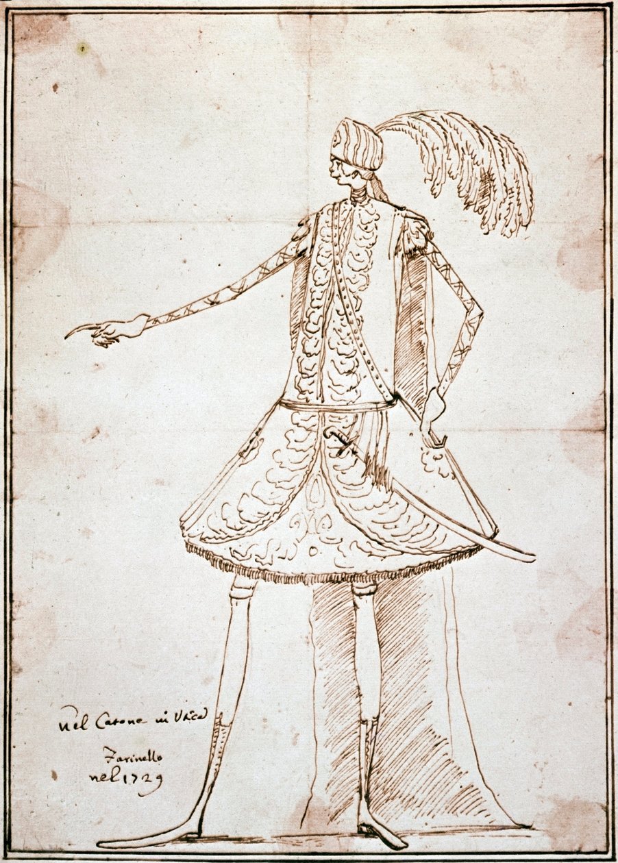 The Castrato Farinelli in the melodrama Caton d'Utica