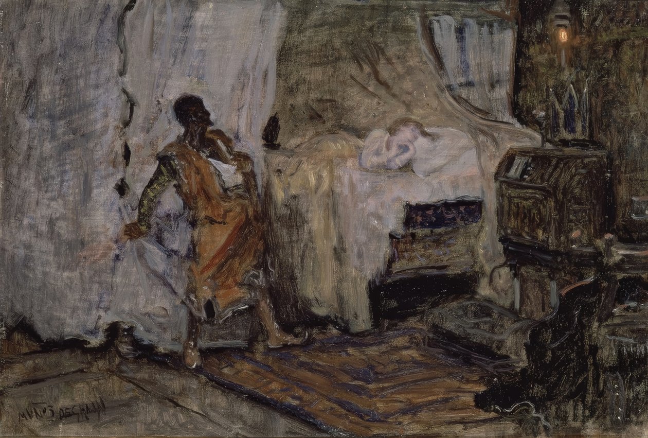 Skizze von Othello und Desdemona von Antonio Munoz Degrain