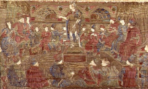St. John the Baptist Rebuking Herod, tapestry depicting scenes from the life of the saint by Antonio Pollaiuolo