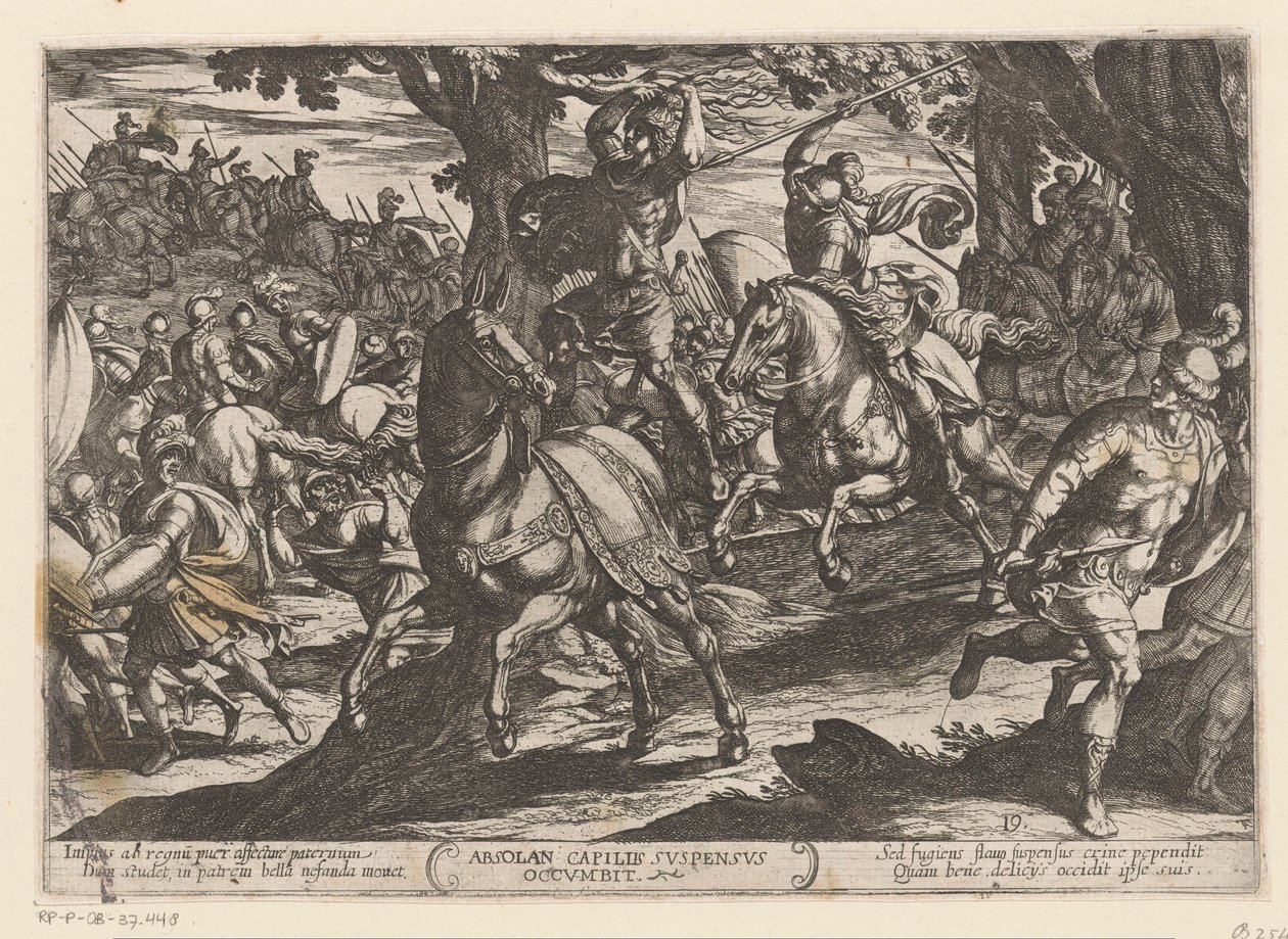 Absalom Killed by Joab by Antonio Tempesta
