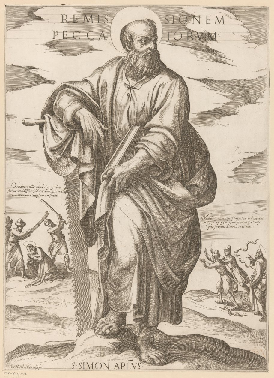 St. Simon (Remissionem Peccatorum) (Christ, Mary, and the Apostles) by Antonio Tempesta