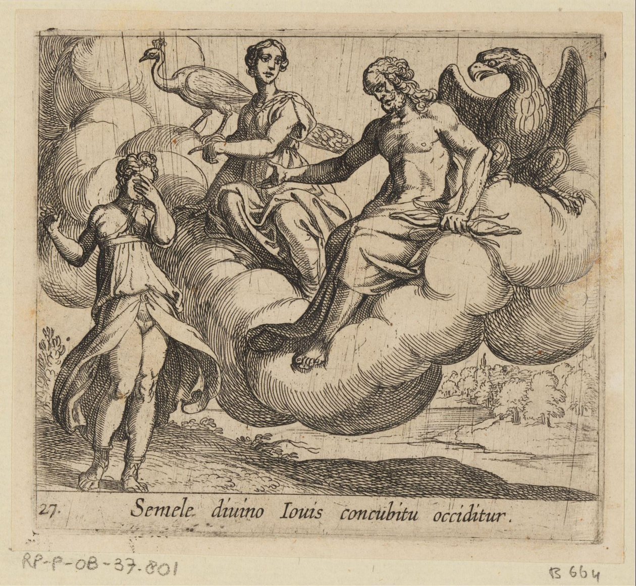 The Wish of Semele Semele divino Iovis concubitu occiditur (title on object) Metamorphoses of Ovid (series title) by Antonio Tempesta