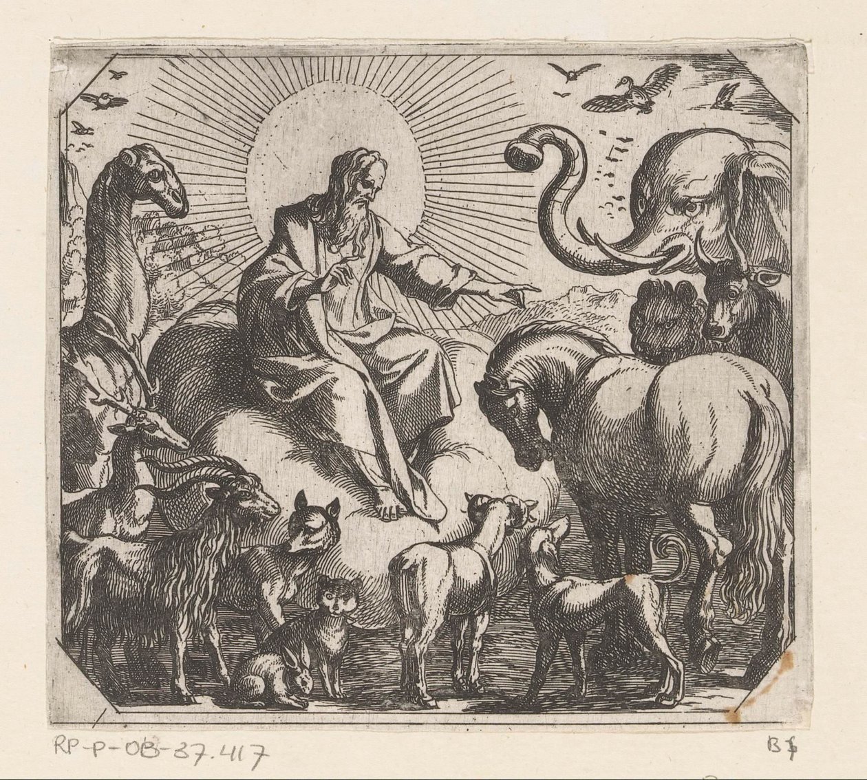 God Creates the Animals on Land (series title) by Antonio Tempesta