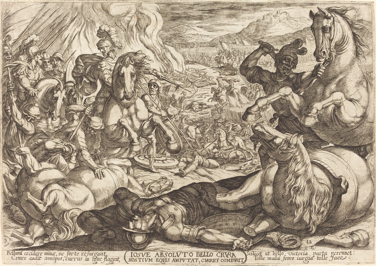 Joshua has the Chariots Burned and Cuts the Legs off His Enemies by Antonio Tempesta