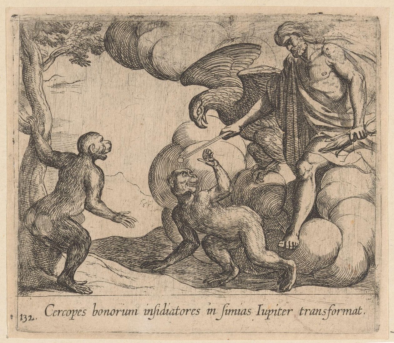 Jupiter Transforms the Cercopes into Monkeys (Metamorphoses by Ovid) by Antonio Tempesta