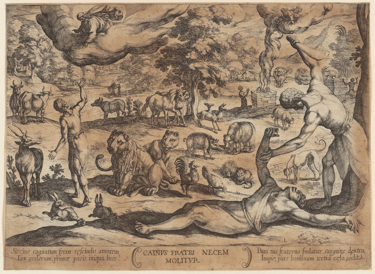 Cain Kills Abel, Plate 1 from the Series 
