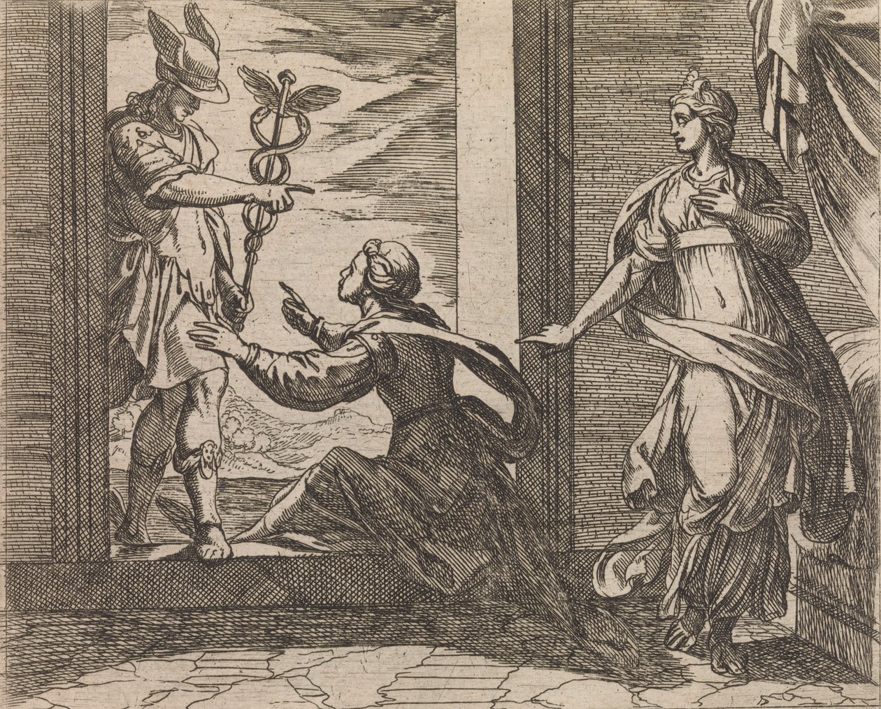 Mercury Turning Aglauros to Stone by Antonio Tempesta