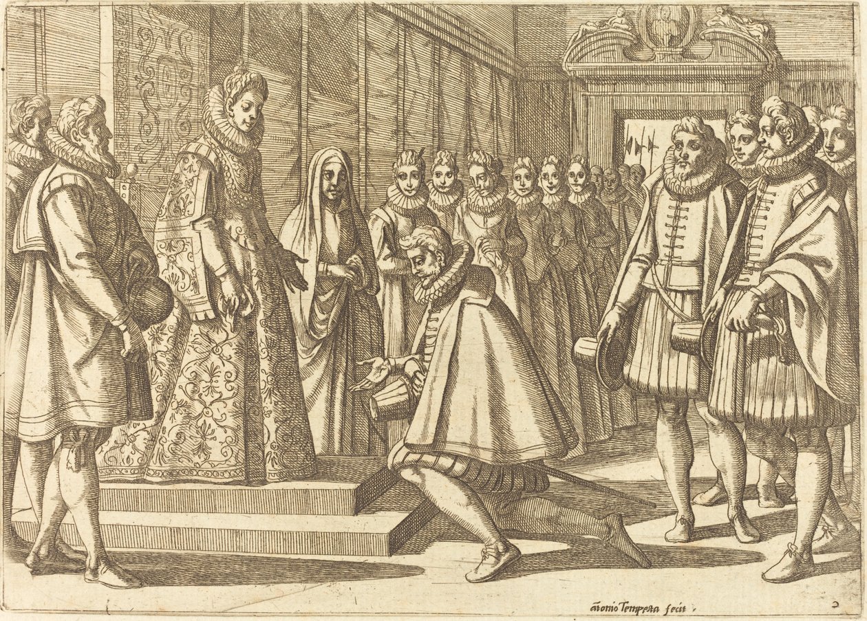 Philip of Spain Before Margaret of Austria by Antonio Tempesta