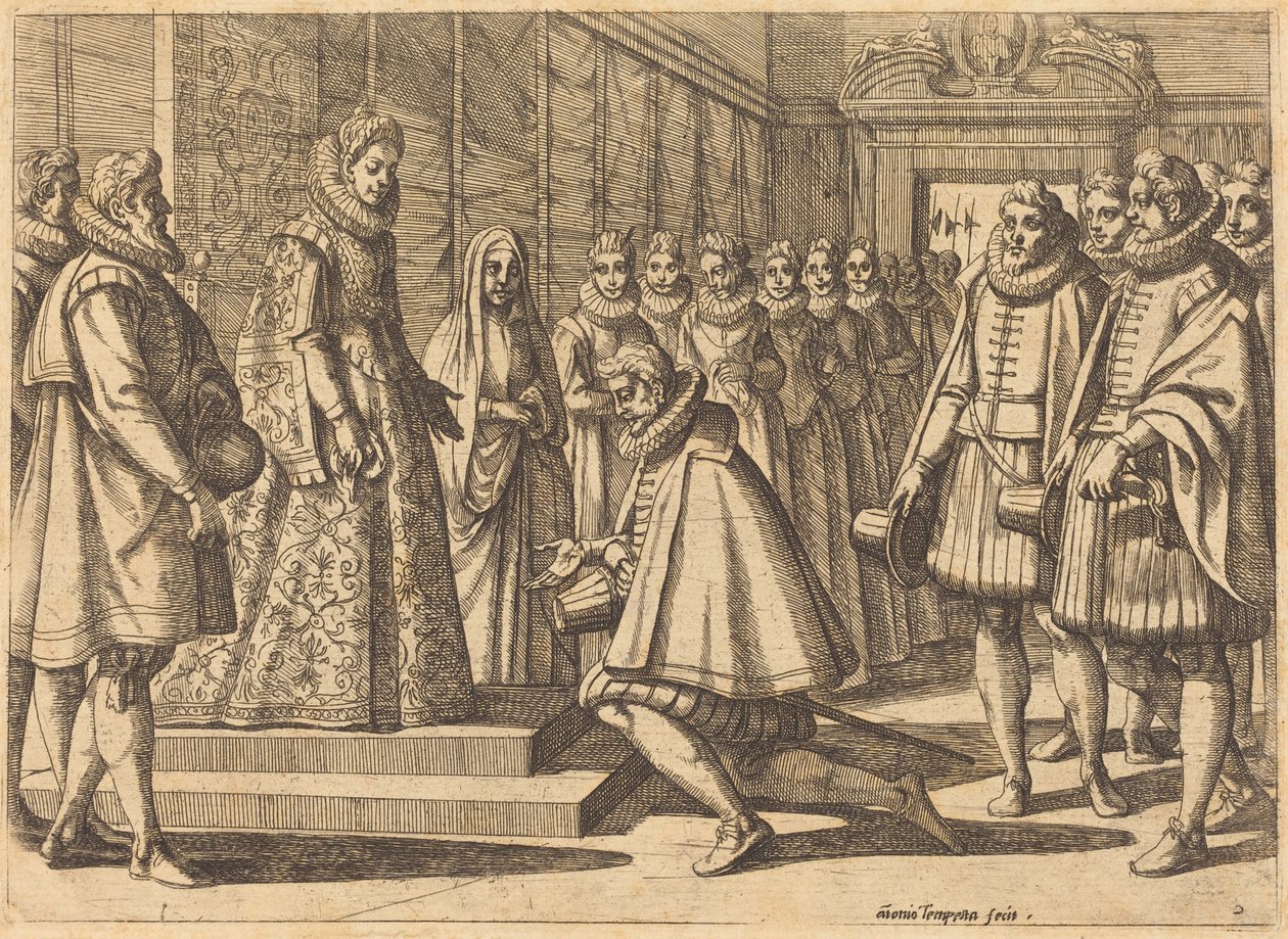 Philip of Spain Before Margaret of Austria by Antonio Tempesta