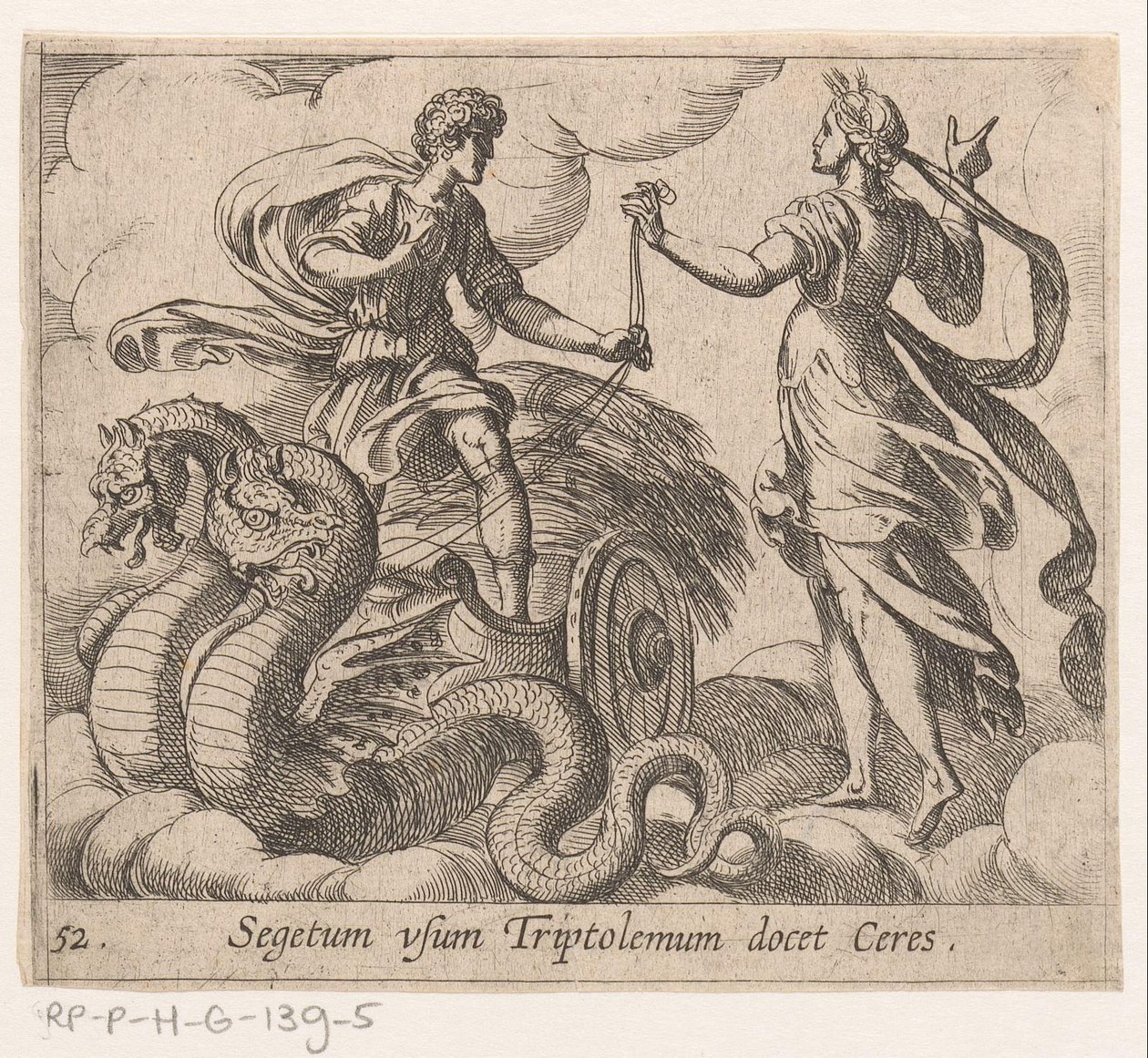 Triptolemus Receiving the Chariot from Ceres by Antonio Tempesta