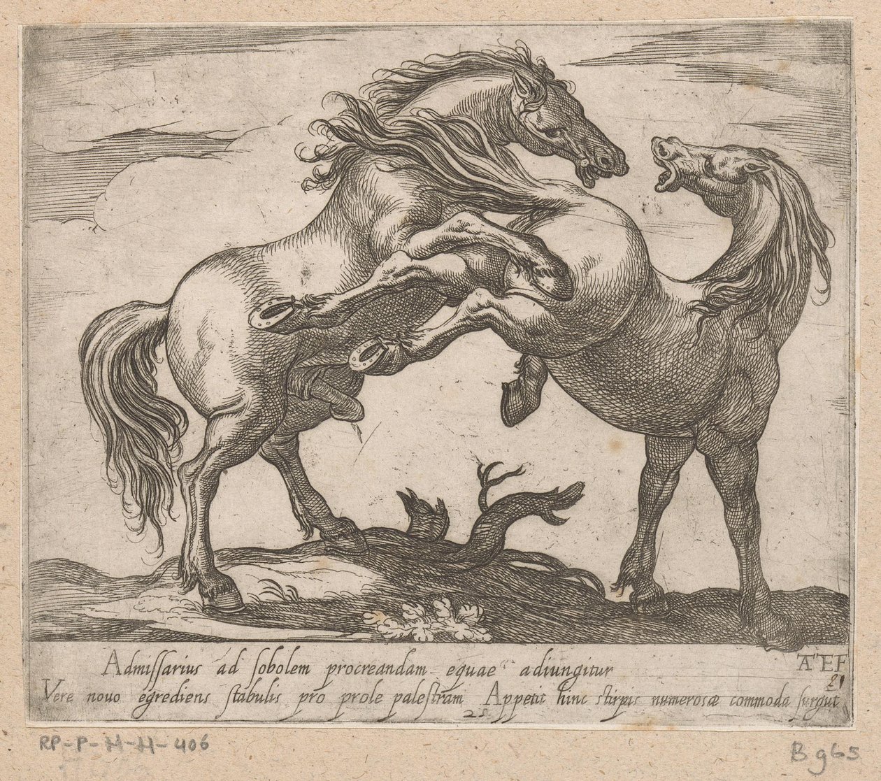 Two Mating Horses (Horses from Different Countries) by Antonio Tempesta