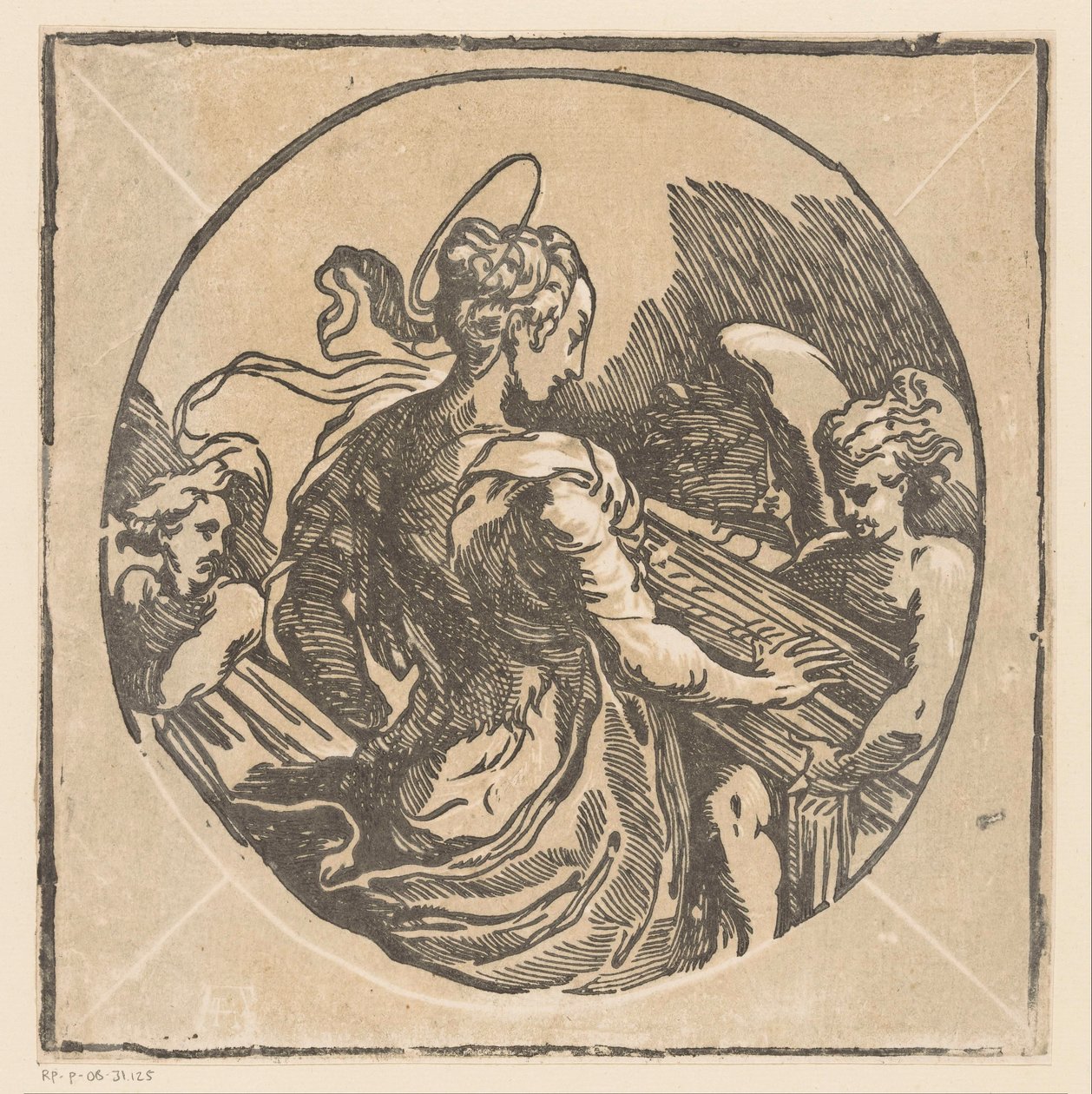 Saint Cecilia Playing Music by Antonio da Trento (possibly)