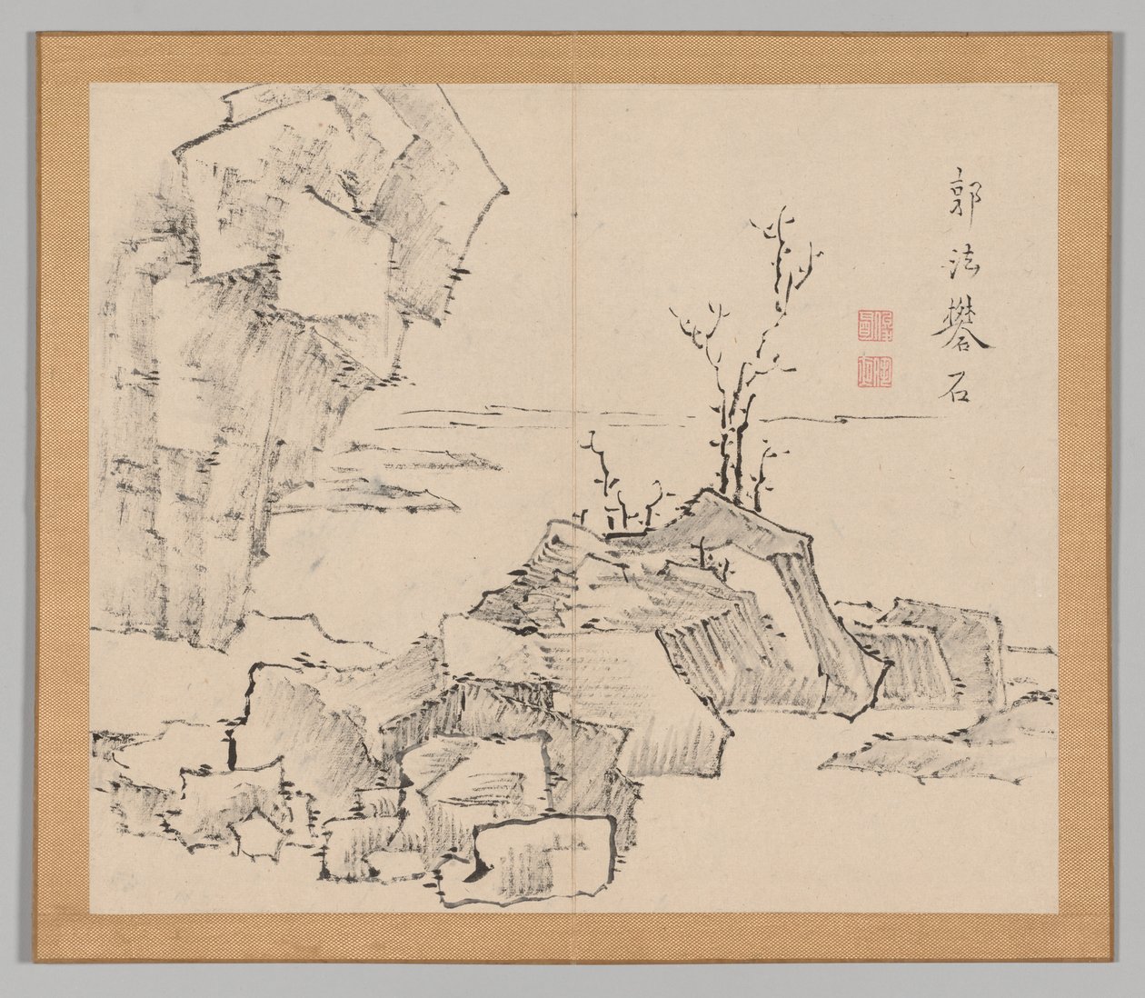 Double Album of Landscape Studies after Ikeno Taiga, Volume 1 Leaf 23 by Aoki Shukuya