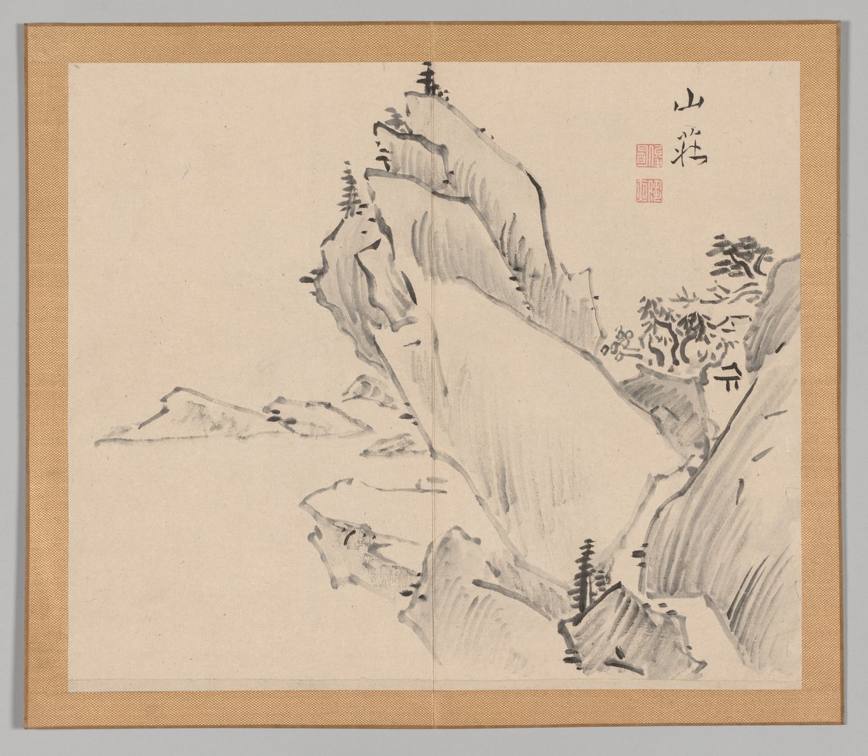 Double Album of Landscape Studies after Ikeno Taiga, Volume 1 leaf 30, 18th century by Aoki Shukuya