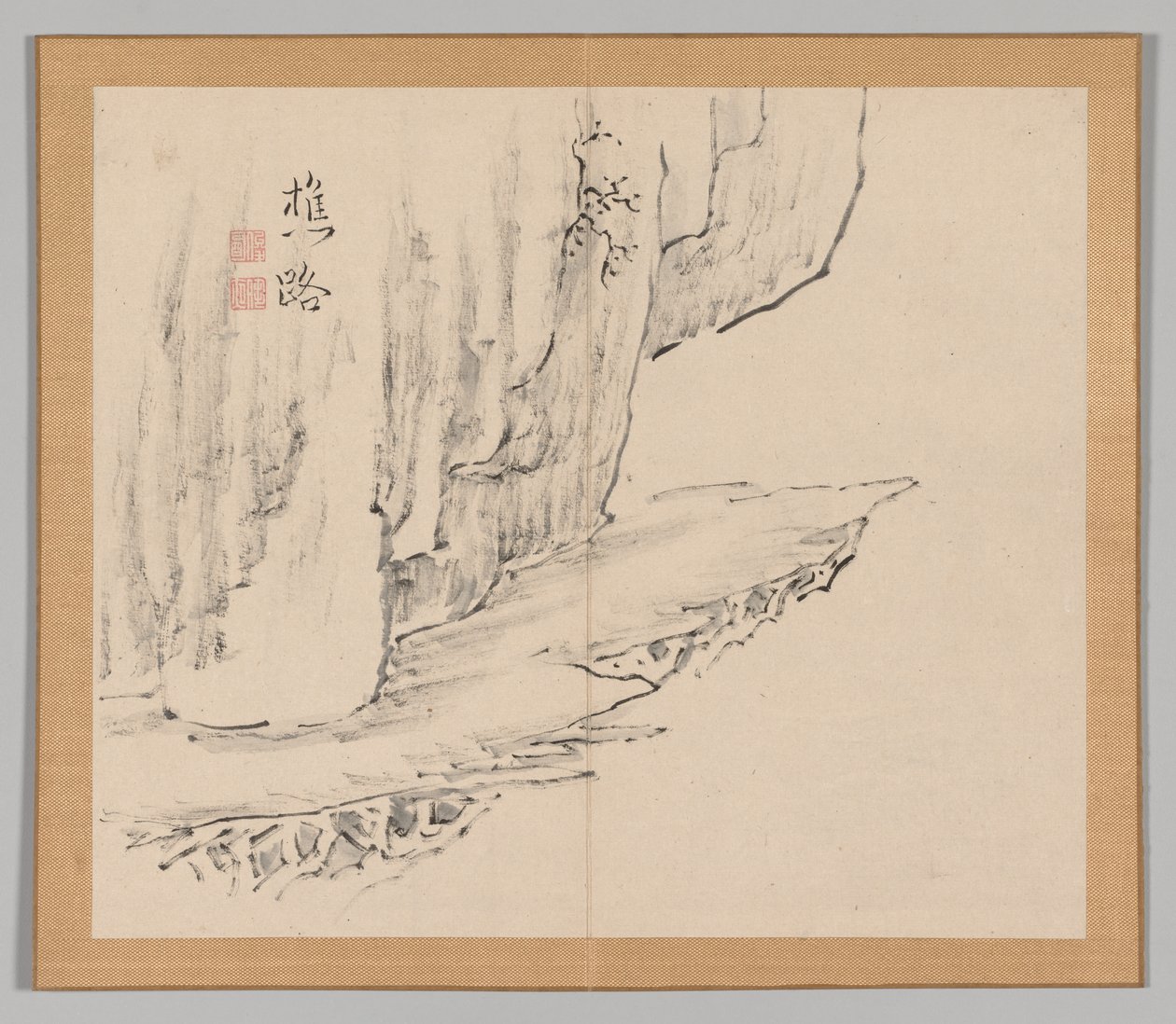 Double Album of Landscape Studies after Ikeno Taiga, Volume 1 Leaf 31 by Aoki Shukuya