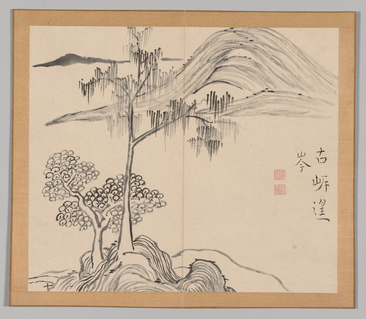 Double Album of Landscape Studies after Ikeno Taiga, Volume 1 leaf 36, 18th century by Aoki Shukuya
