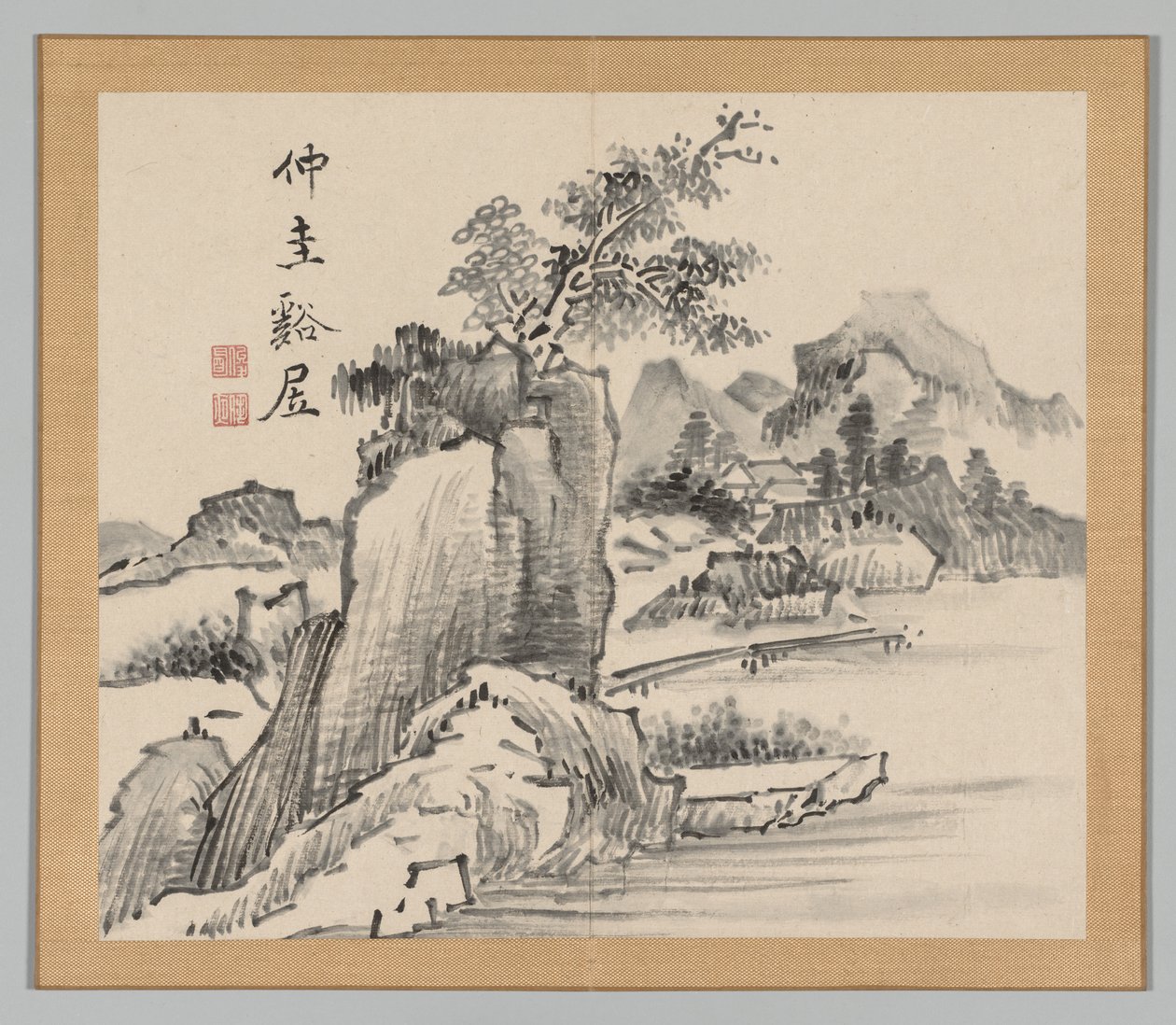 Double Album of Landscape Studies after Ikeno Taiga, Volume 2 leaf 14, 18th century by Aoki Shukuya