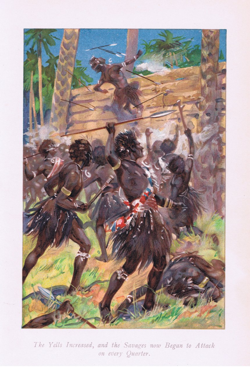 The Yells Increased, and the Savages Now Began to Attack Every Quarter by Archibald Webb