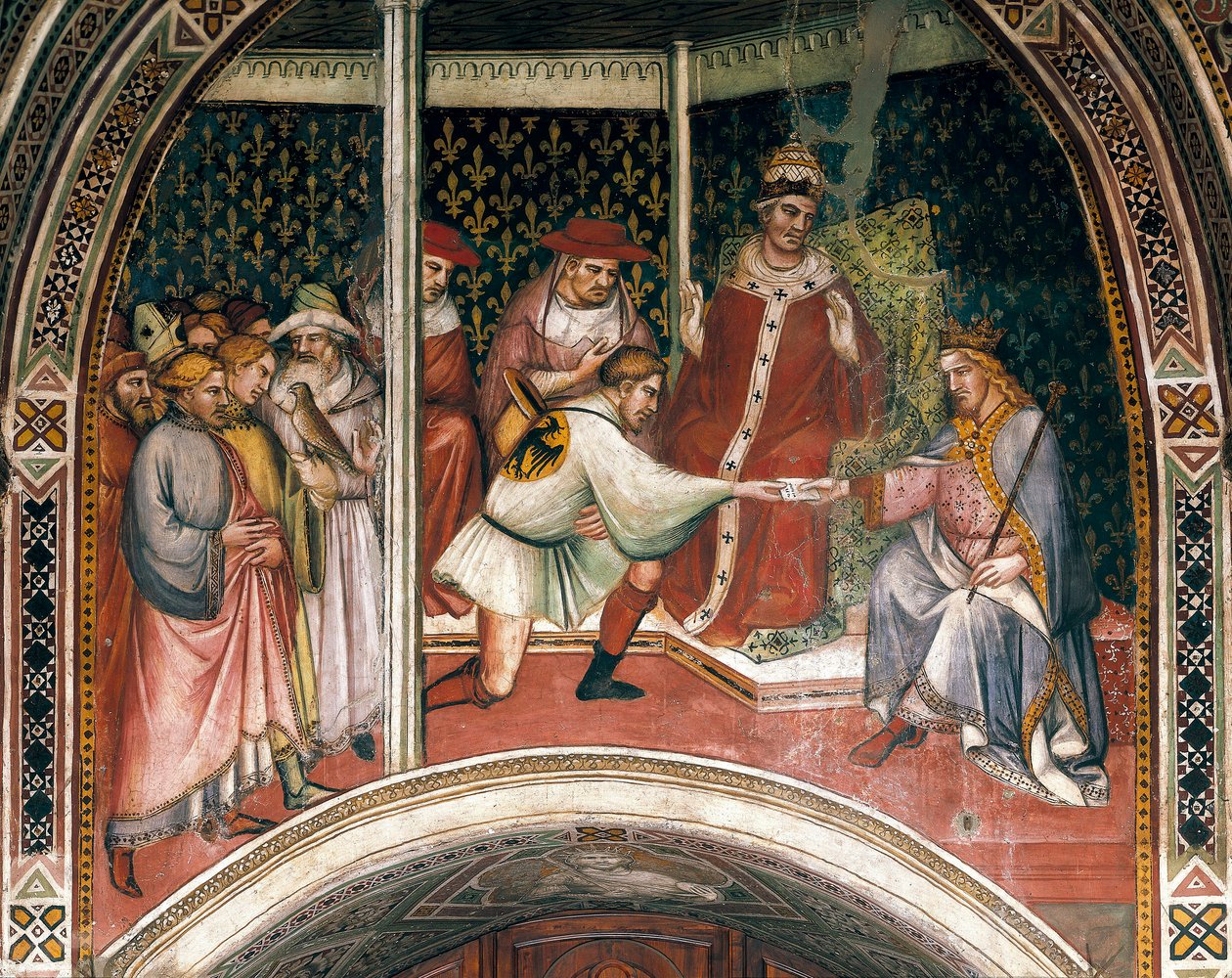 History of Pope Alexander III, Fresco by Spinello Aretino by Aretino Luca Spinello or Spinelli