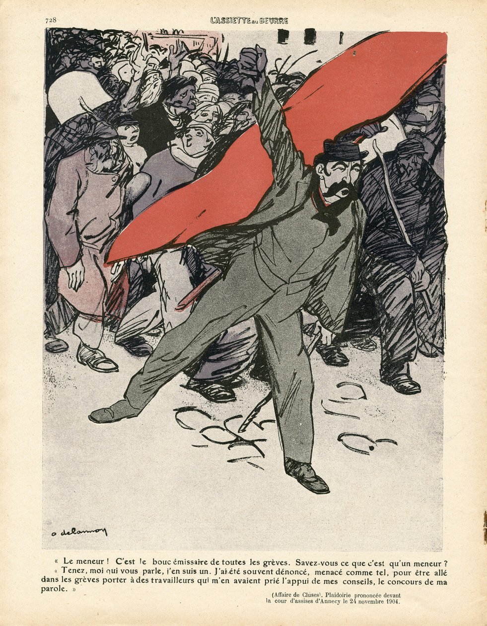 The Butter Plate, Number 410, Satirical in Colors by Aristide Delannoy