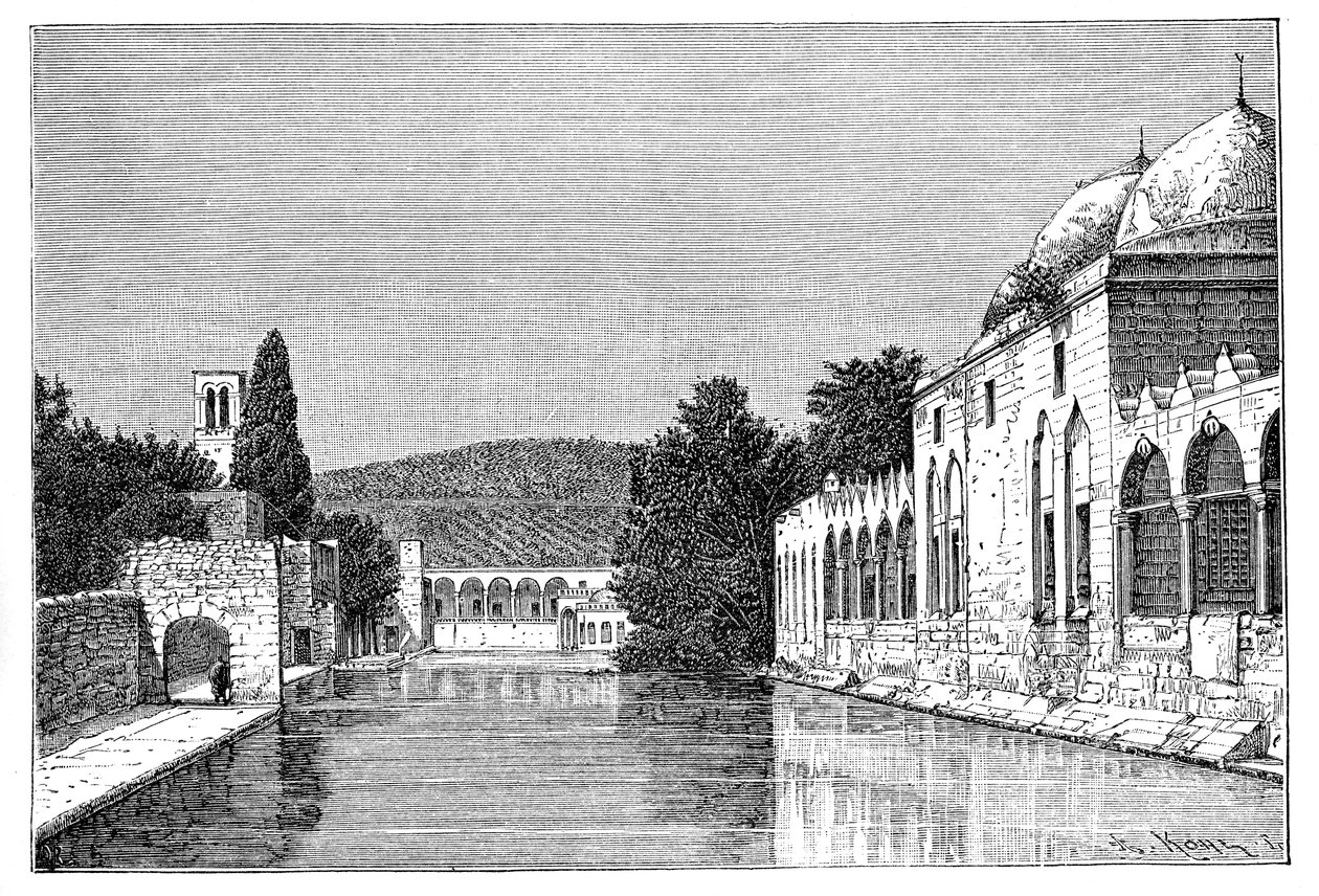 The Mosque and Fountain of Abraham, Ofra At Tayyibah, West Bank, Israel by Armand Kohl