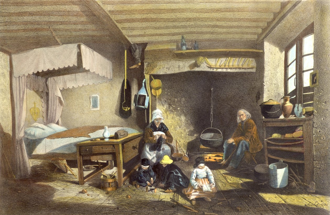 Interior of a House in Royat by Armand Theophile Cassagne