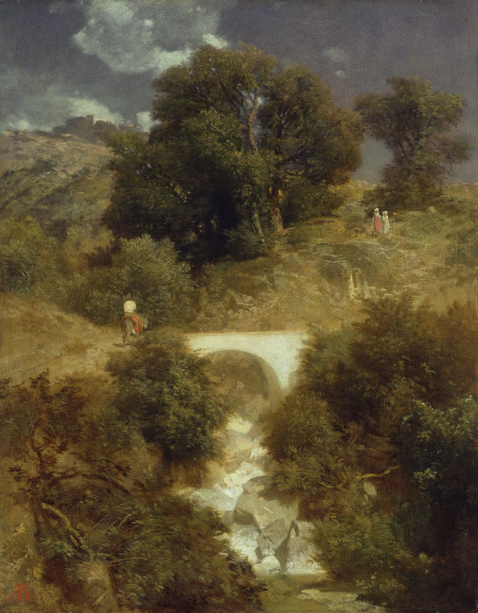 Roman Landscape with a Bridge by Arnold Böcklin