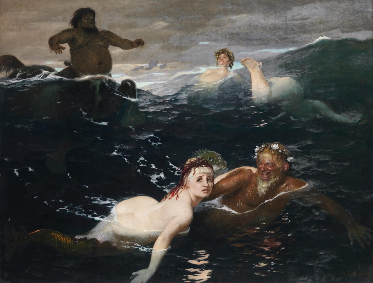 In the Play of the Waves by Arnold Böcklin