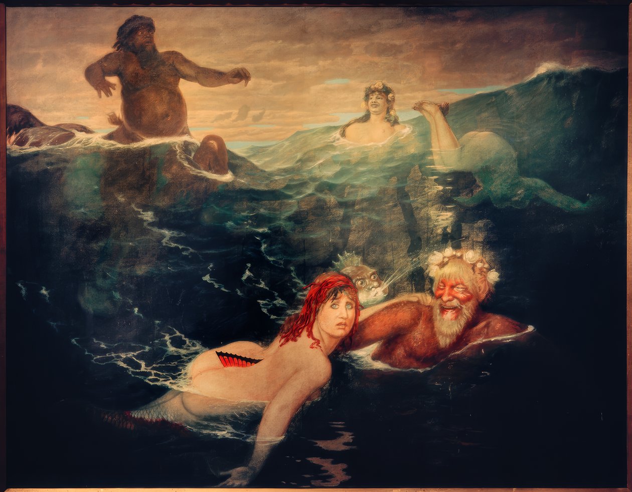 In the Play of the Waves by Arnold Böcklin