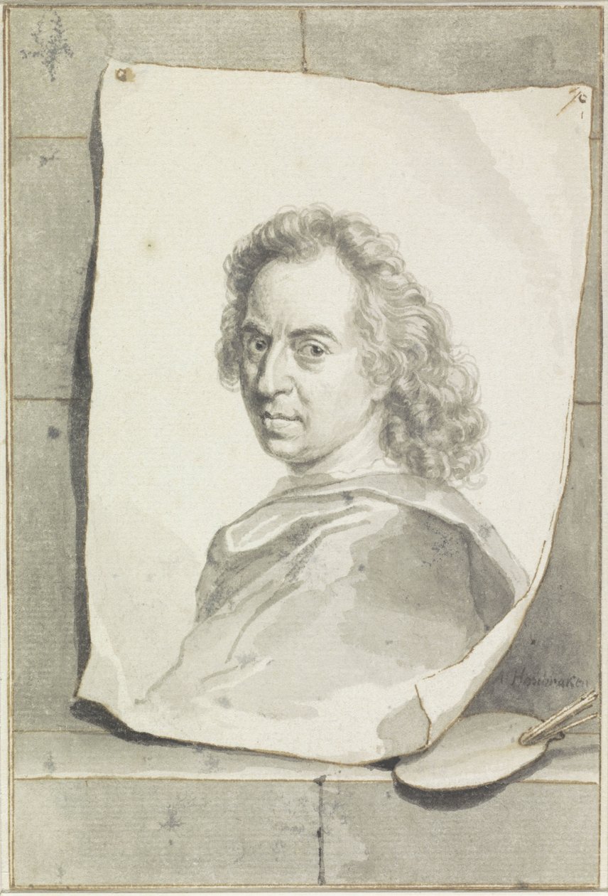 Portrait of David van der Plaes by Arnold Houbraken
