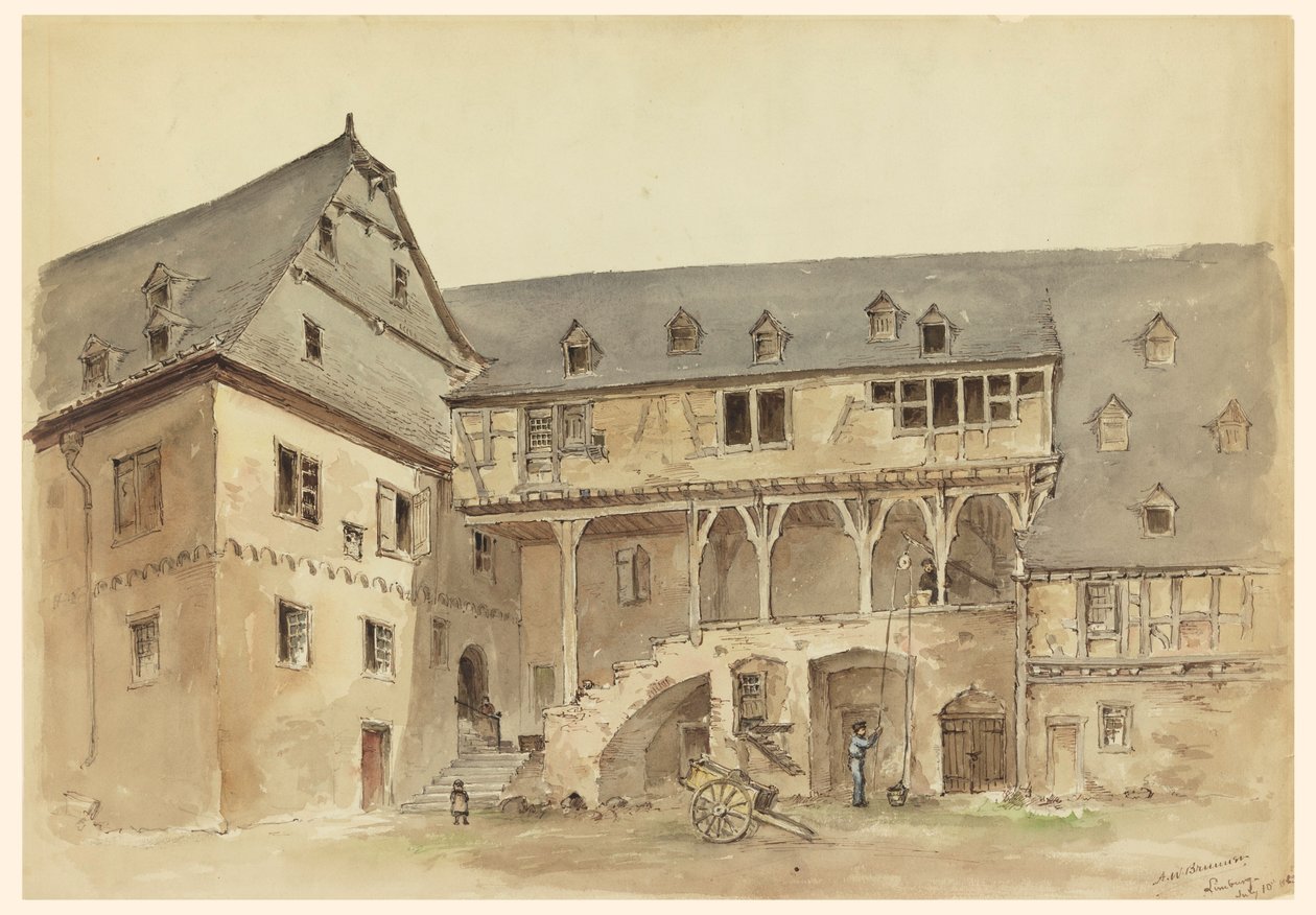Courtyard of a Medieval Manor, ca. 1889 by Arnold William Brunner