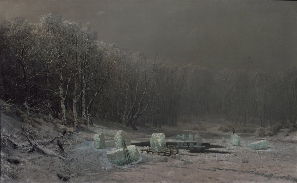 Winter. Ice Splitting by Arseniy Ivanovich Meshchersky