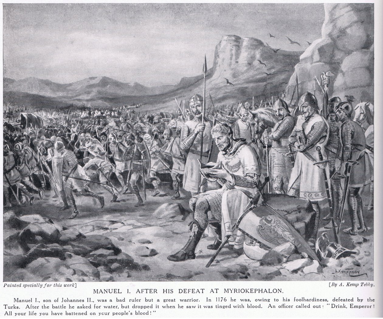 Manuel I, after his defeat at Myriokephalon AD 1176 by Arthur Kemp Tebby