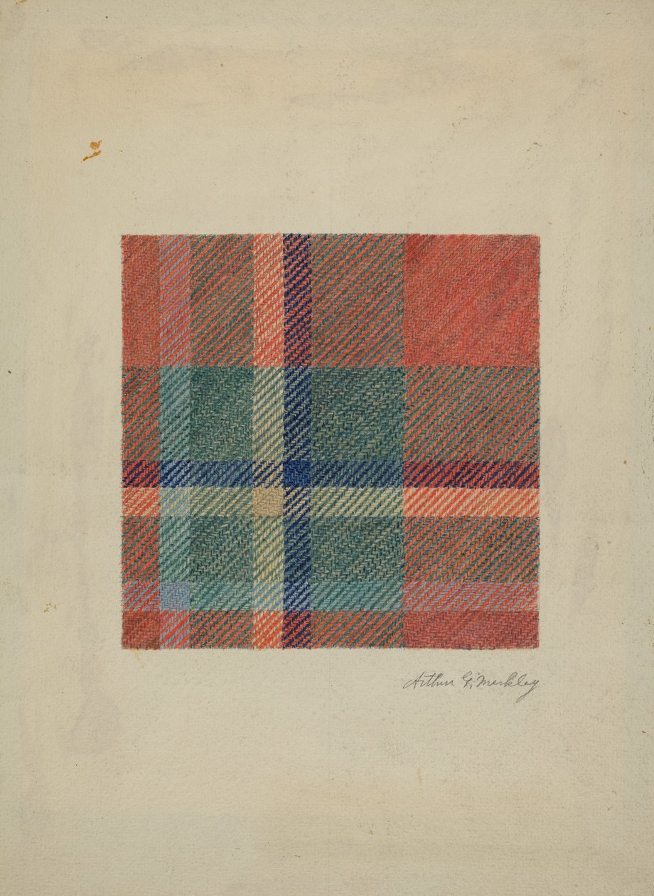 Plaid Woolen Blanket by Arthur G. Merkley