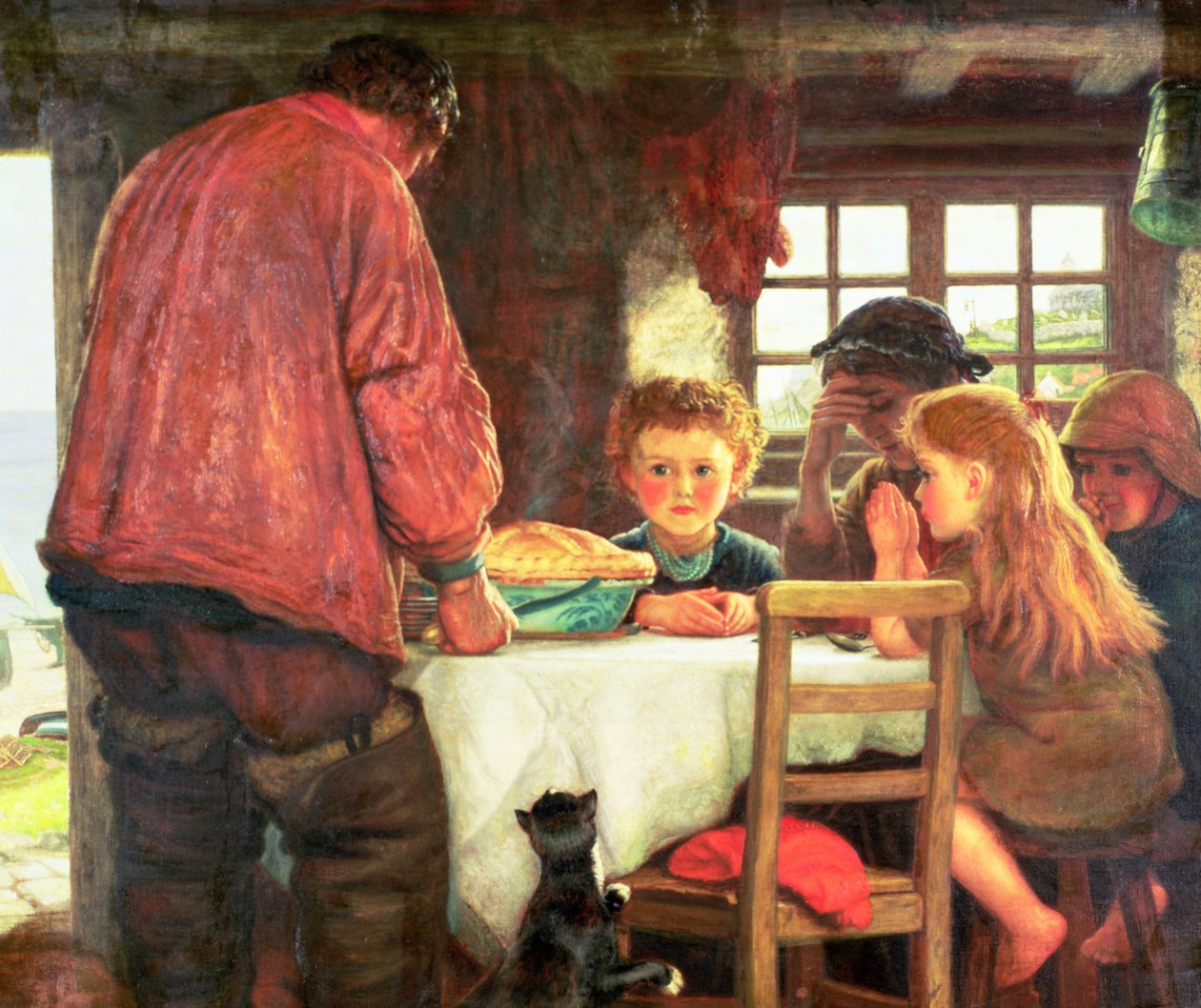 Saying Grace or The Skipper and his Crew by Arthur Hughes