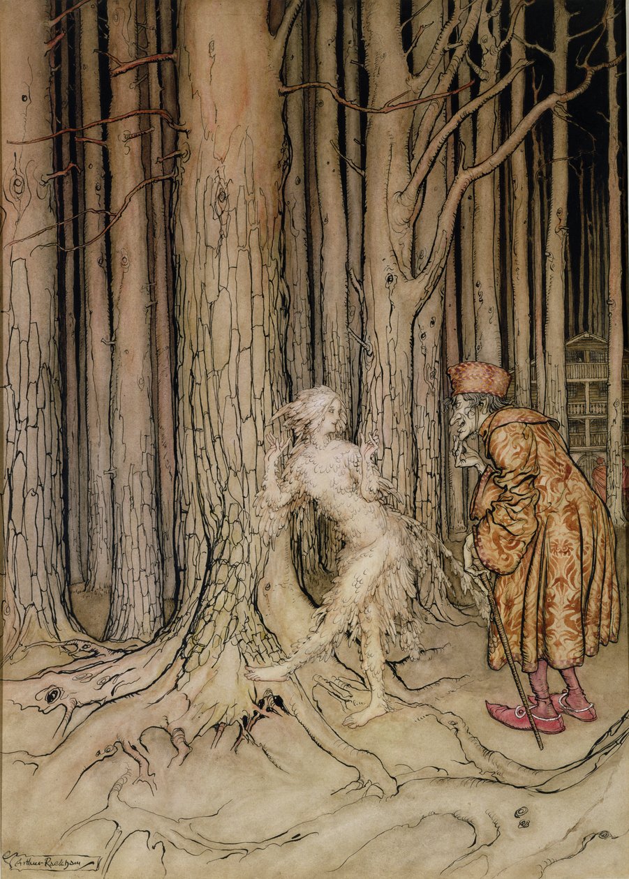 At Last She Met the Bridegroom Who Was Slowly Coming Back, Illustration for Fitcher