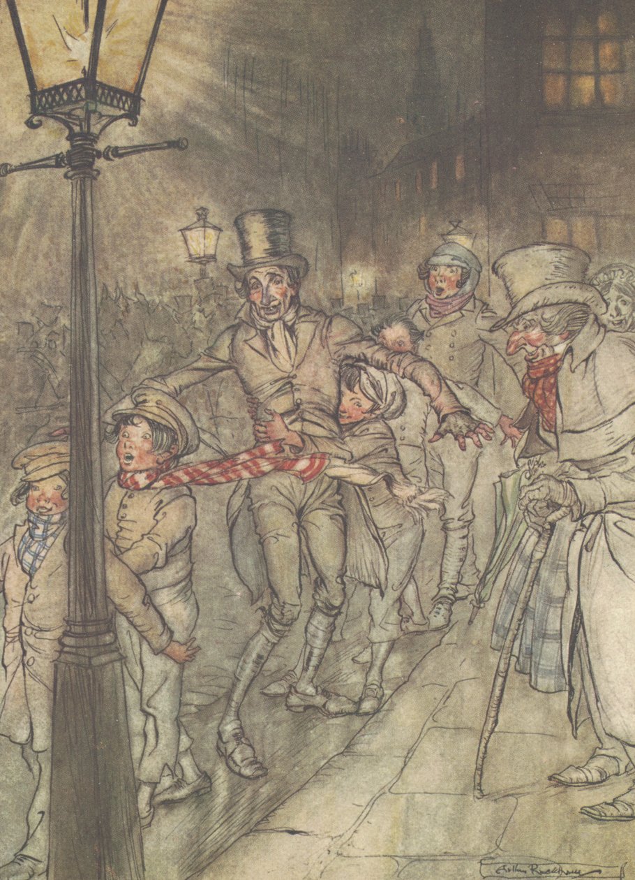 Down a Slide at Cornhill by Arthur Rackham