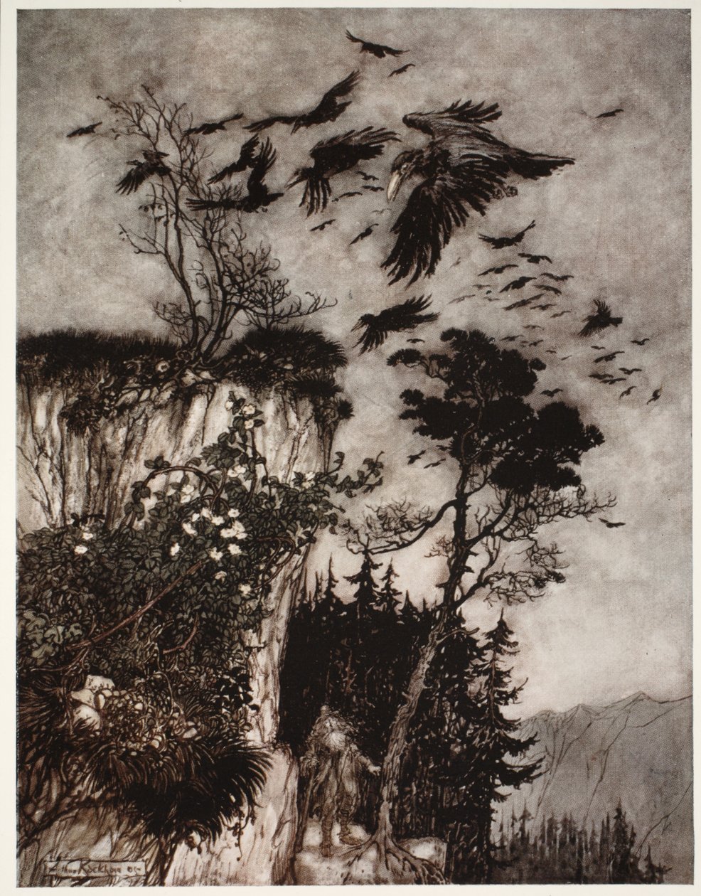 He was only answered by a flock of idle crows, from Rip Van Winkle by ...