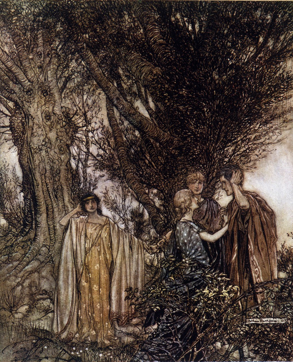 Illustration by Arthur Rackham for A Midsummer Night