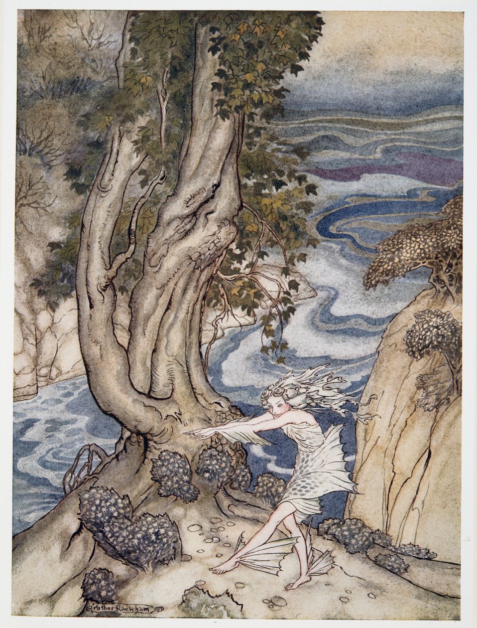 Re-enter Ariel like a water-nymph, illustration from William ...