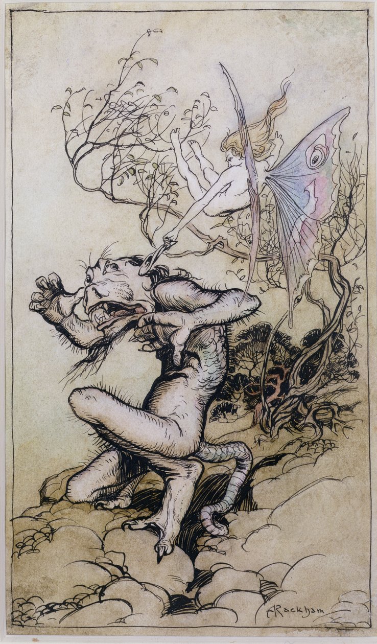 Sprite and Monster, an illustration from Tales from Shakespeare by ...