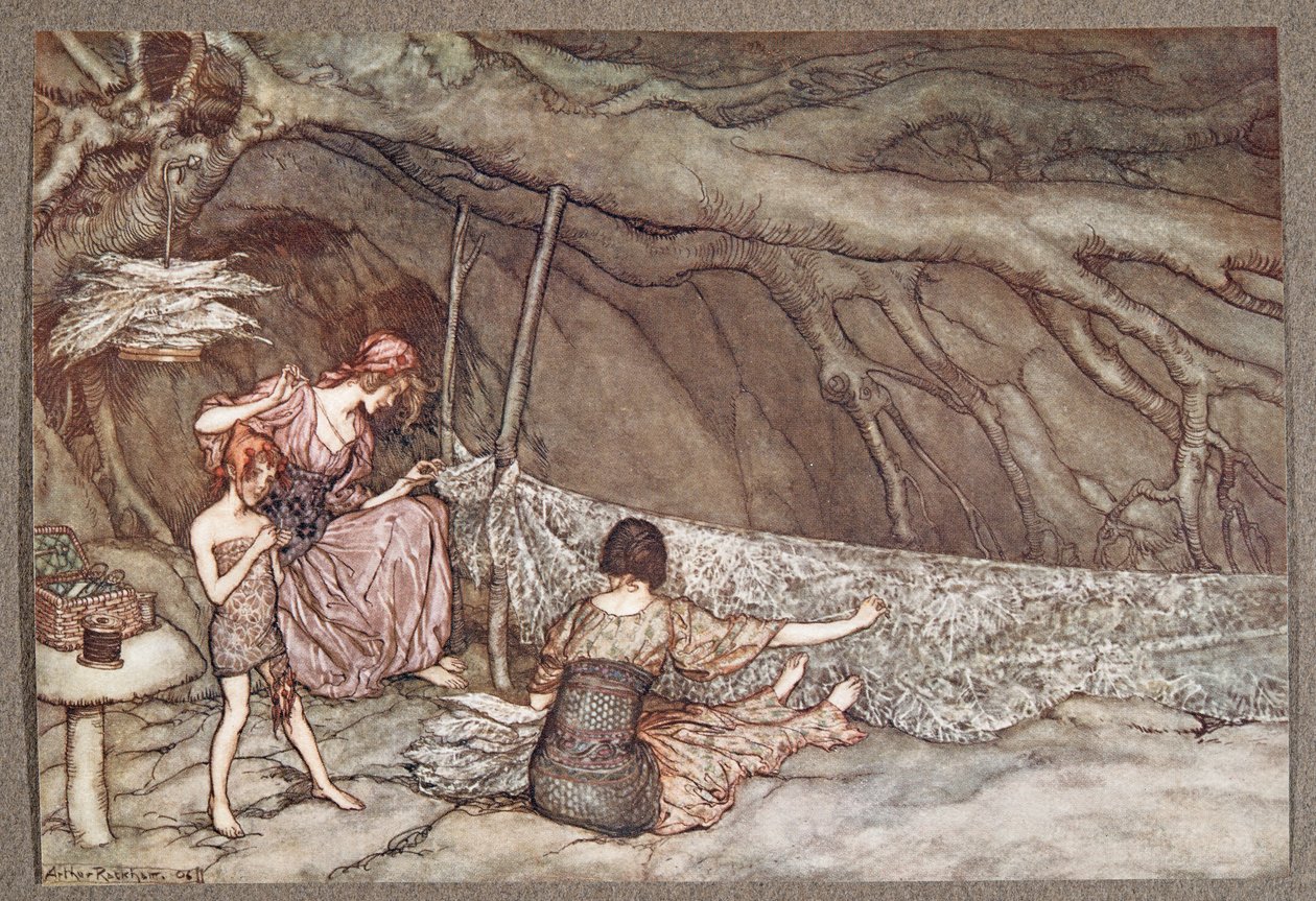 The little people weave their summer curtains from skeleton leaves ...