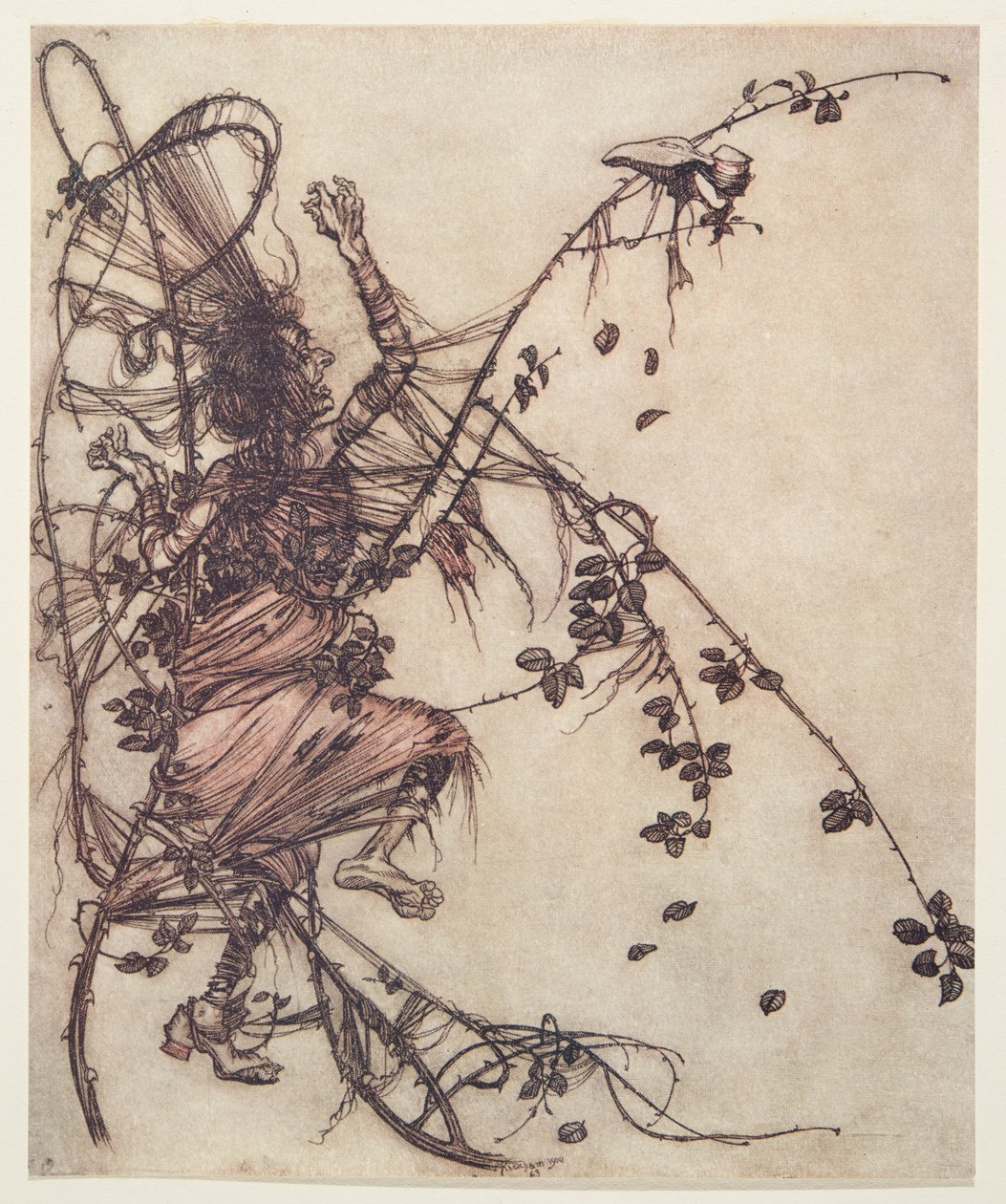 The quicker he played, the higher she had to jump by Arthur Rackham