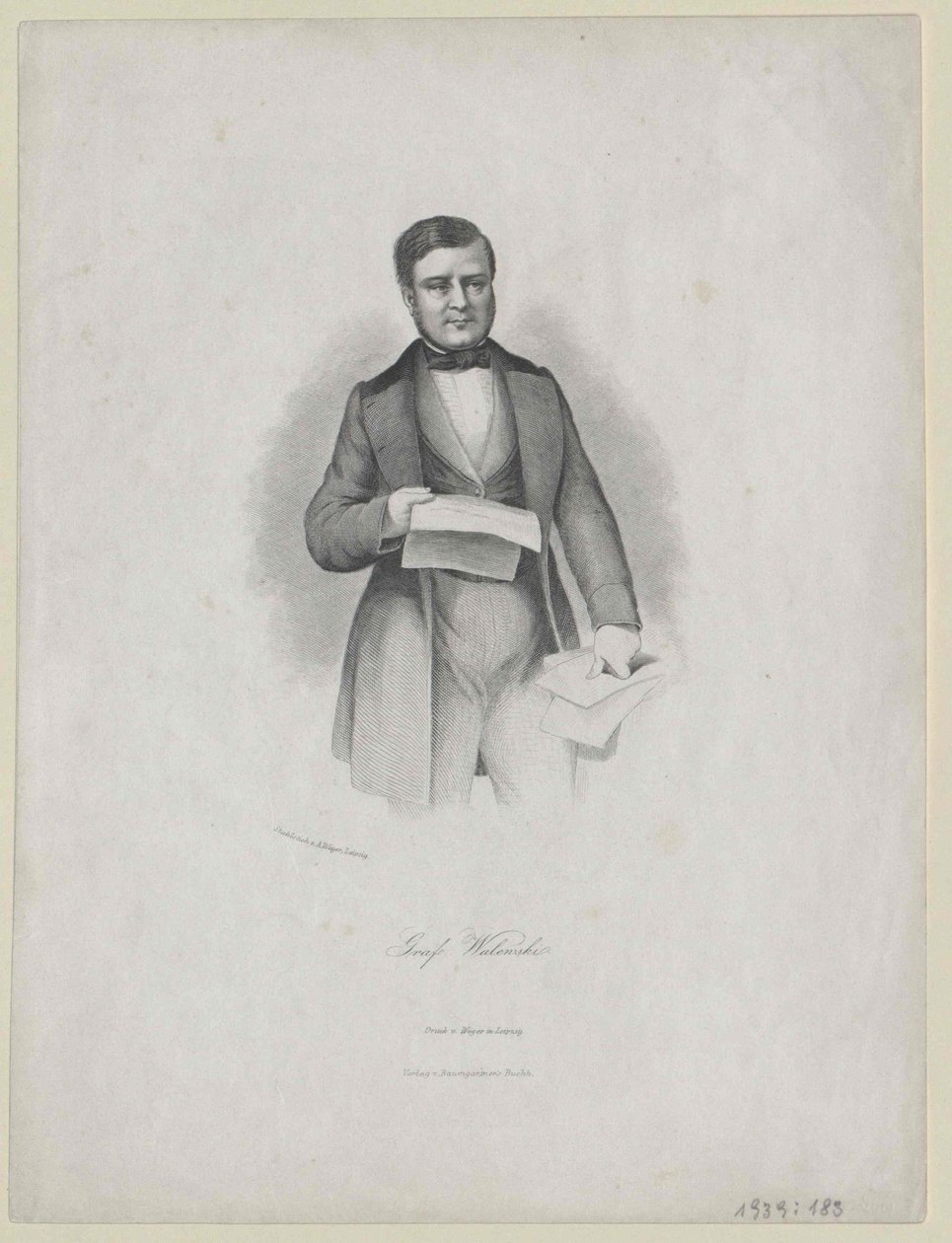 Alexandre Count Walewski by Artist Unknown: Fine art print
