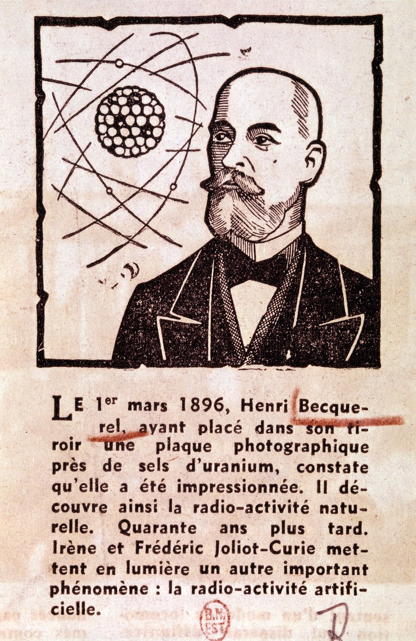 Portrait of Antoine Henri Becquerel, French Engineer and Physicist (drawing) by Artist Unknown
