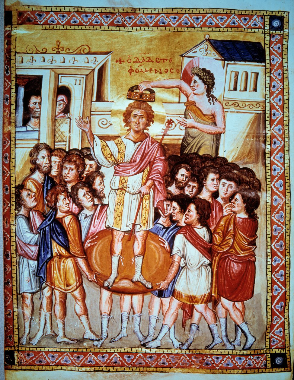 Coronation of King David (1015 - 975 BC) King of Israel. Miniature in 